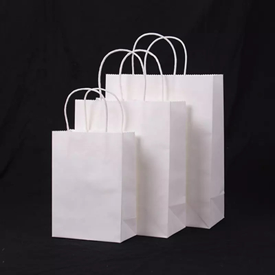Druk fleksograficzny Płaski uchwyt Brązowe papierowe torby na zakupy 12x7x17cm