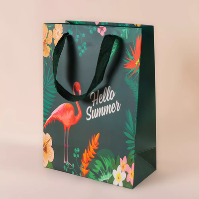 Skarpety Spersonalizowane papierowe torby na zakupy Flamingo Drukowane torby papierowe z uchwytami