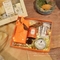 20 cm * 7 cm * 17 cm Powlekane na pomarańczowo świąteczne pudełka na prezenty z przezroczystymi okienkami