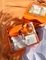 20 cm * 7 cm * 17 cm Powlekane na pomarańczowo świąteczne pudełka na prezenty z przezroczystymi okienkami