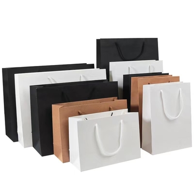 17 cm do 44 cm wysokości Biała rzemieślnicza torba papierowa na zakupy Brązowe torby z uchwytami
